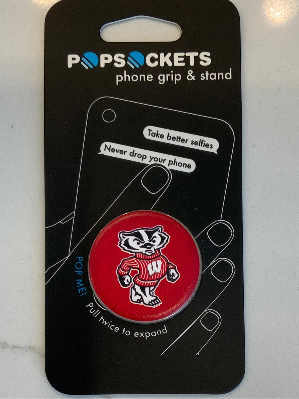 PopSockets Phone Grip & Stand — Red Bucky Badger  Wisconsin
